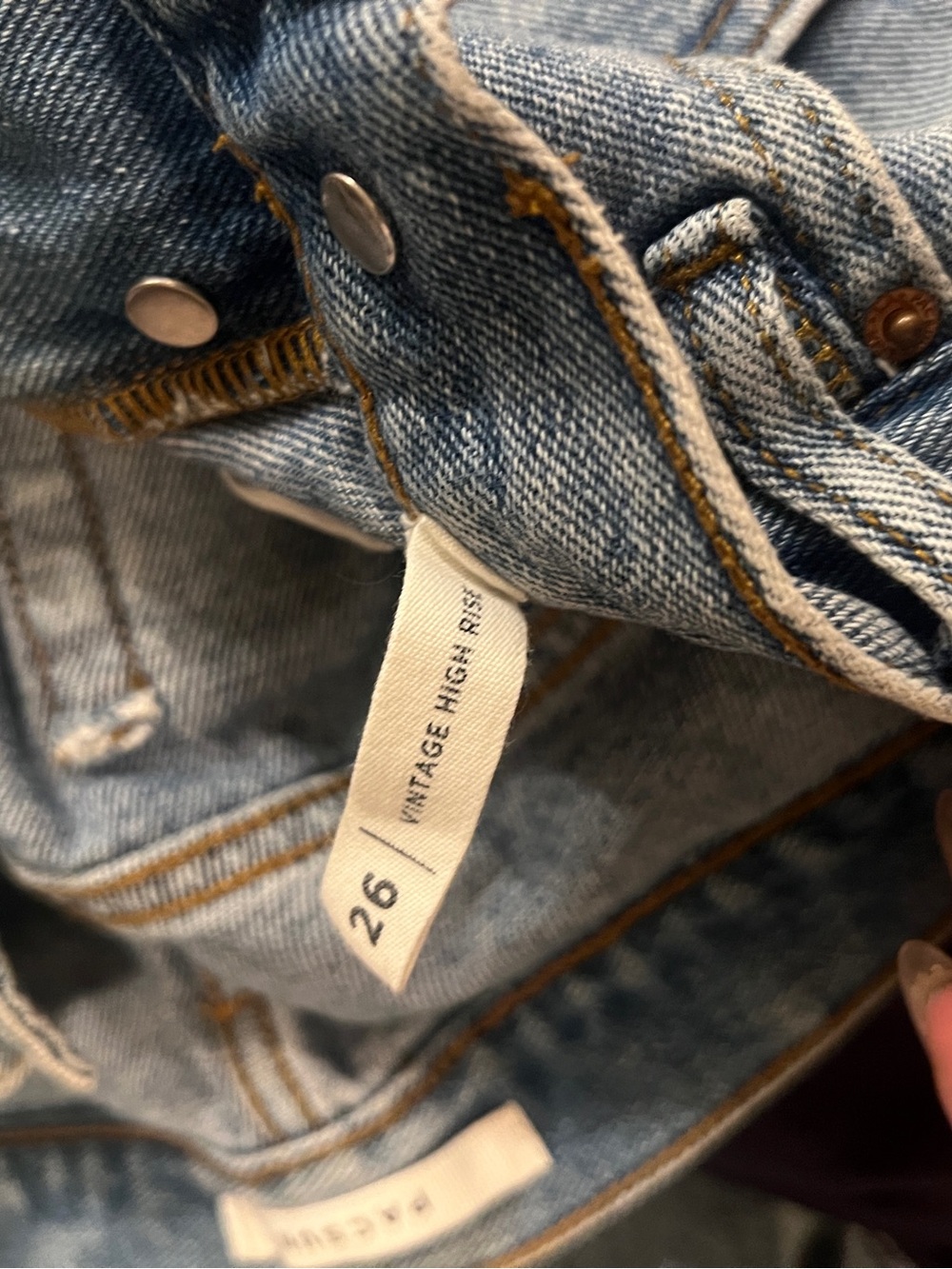 High-Rise Distressed Denim Shorts - Light Blue - Picture 5 of 5